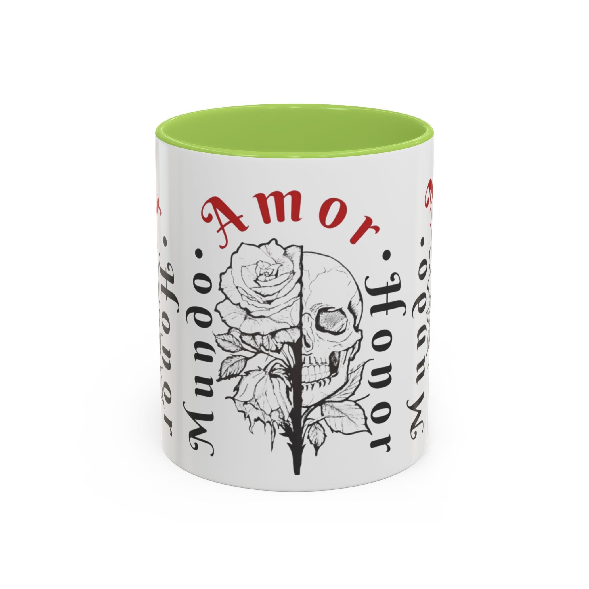 Amor y Honor Skull & Rose Accent Coffee Mug (11/15oz)