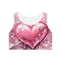 Pink Heart Arrow Sports Bra — Sparkling Cute Valentine Activewear