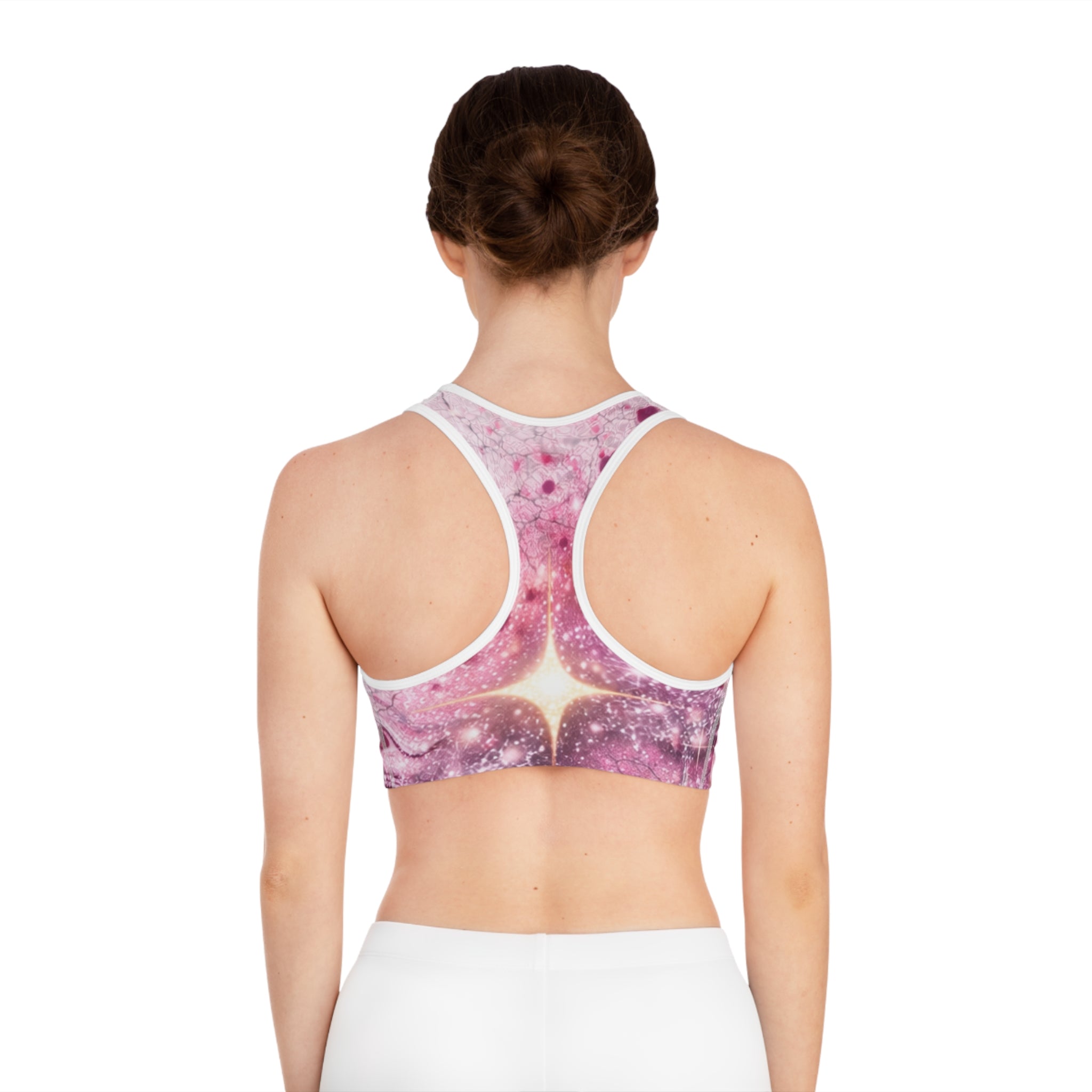 Pink Heart Arrow Sports Bra — Sparkling Cute Valentine Activewear