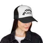 Trucker Cap — "My Therapist Gave Up Good Luck" Funny Mesh Hat for Mental Health Humor