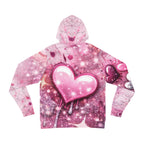 Valentine Pink Heart Galaxy Hoodie — Pink Heart Valentines Pullover