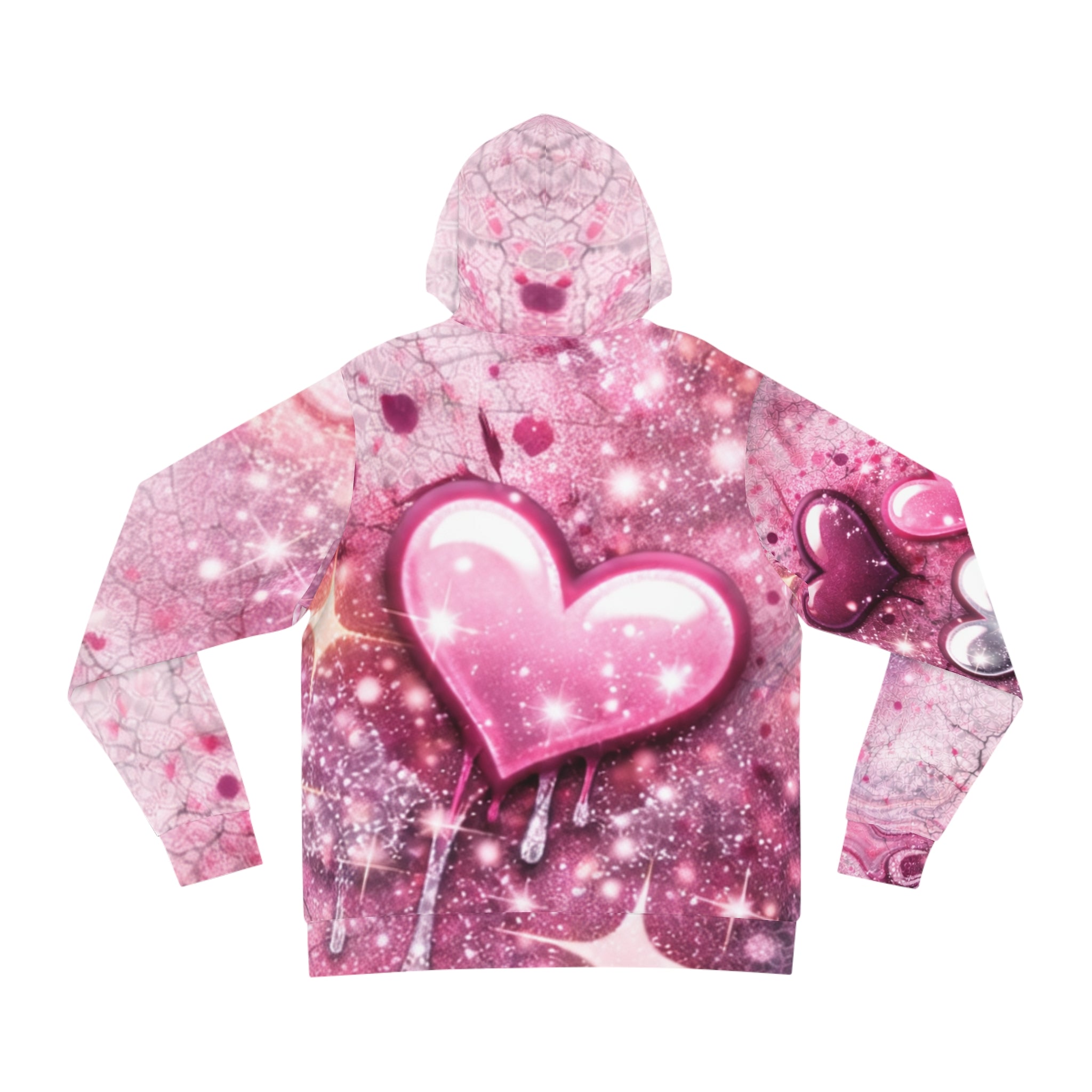 Valentine Pink Heart Galaxy Hoodie — Pink Heart Valentines Pullover