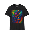 Psychedelic Dripping Bee T-Shirt — Neon Rainbow Insect Graphic Tee