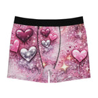 Pink Drippy Hearts Boxer Briefs — Men's Valentine's Day All-Over Print