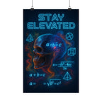 Stay Elevated Neon Skull Math Poster — Matte Vertical Wall Art