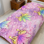 Pastel Rainbow Maple Leaf Velveteen Plush Blanket — Cozy Decorative Throw for Bedroom & Gifts