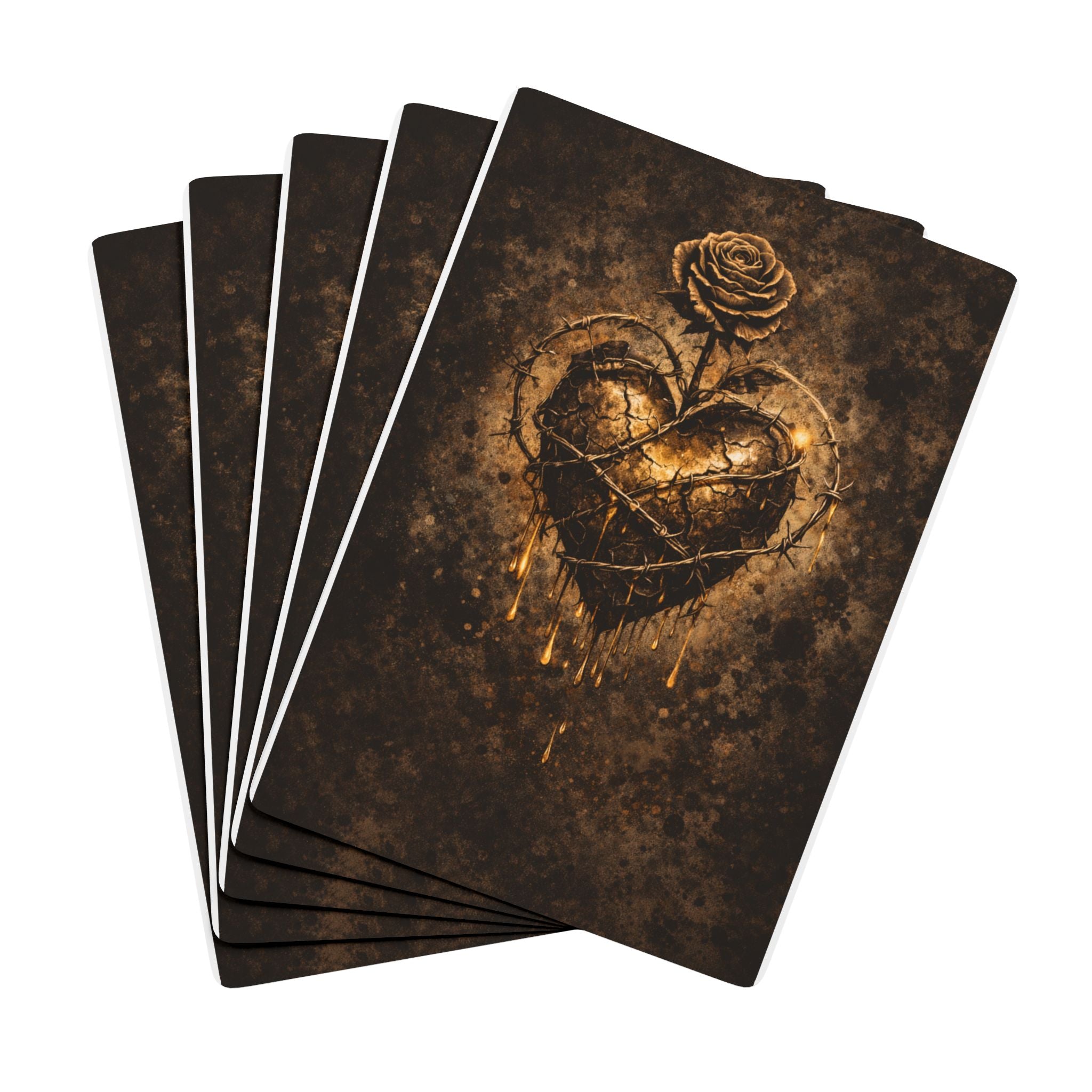 Gold Heart & Rose Poker Playing Cards — Decorative Spade Ace Deck for Gamers & Collectors