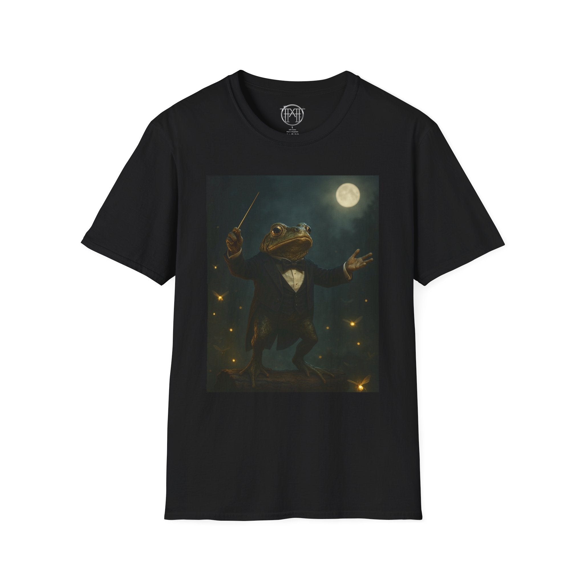Frog Conductor T‑Shirt — Moonlit Orchestral Fantasy Graphic Tee
