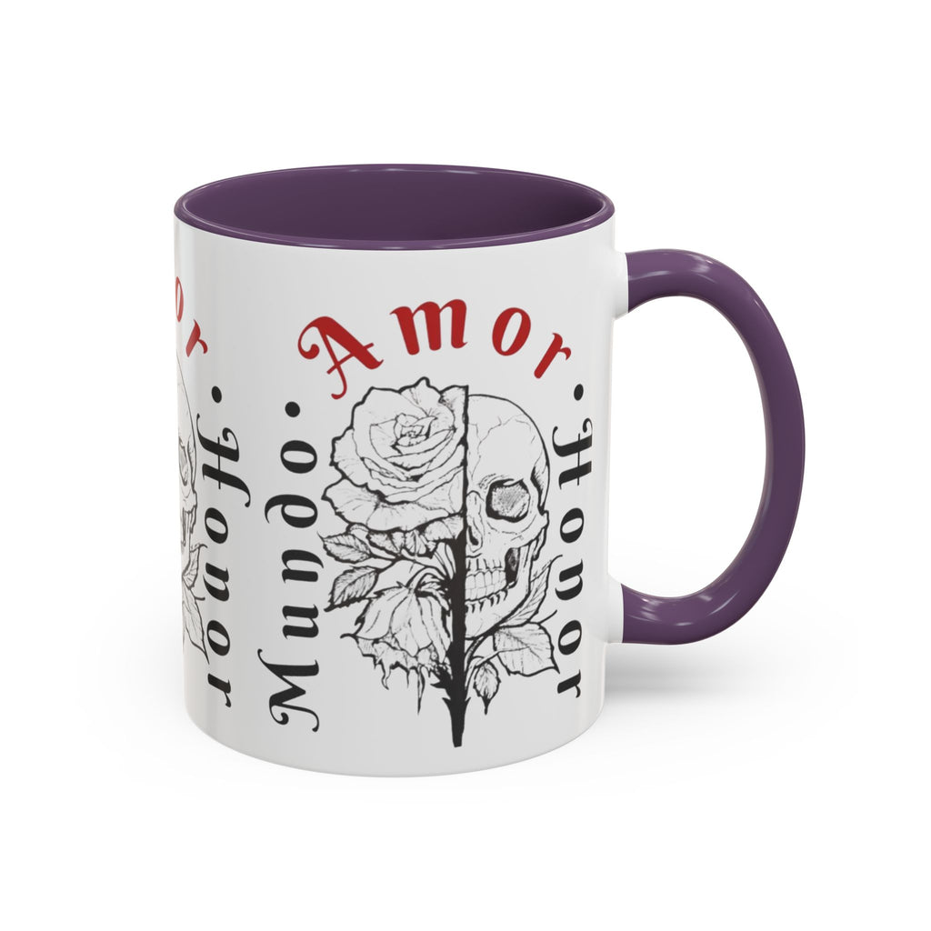 Amor y Honor Skull & Rose Accent Coffee Mug (11/15oz)