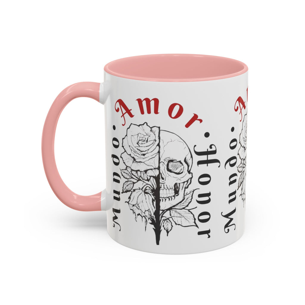 Amor y Honor Skull & Rose Accent Coffee Mug (11/15oz)