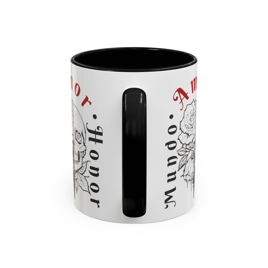 Amor y Honor Skull & Rose Accent Coffee Mug (11/15oz)