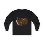 Lone Wolf Long Sleeve Tee — Vintage Wolf Portrait Graphic