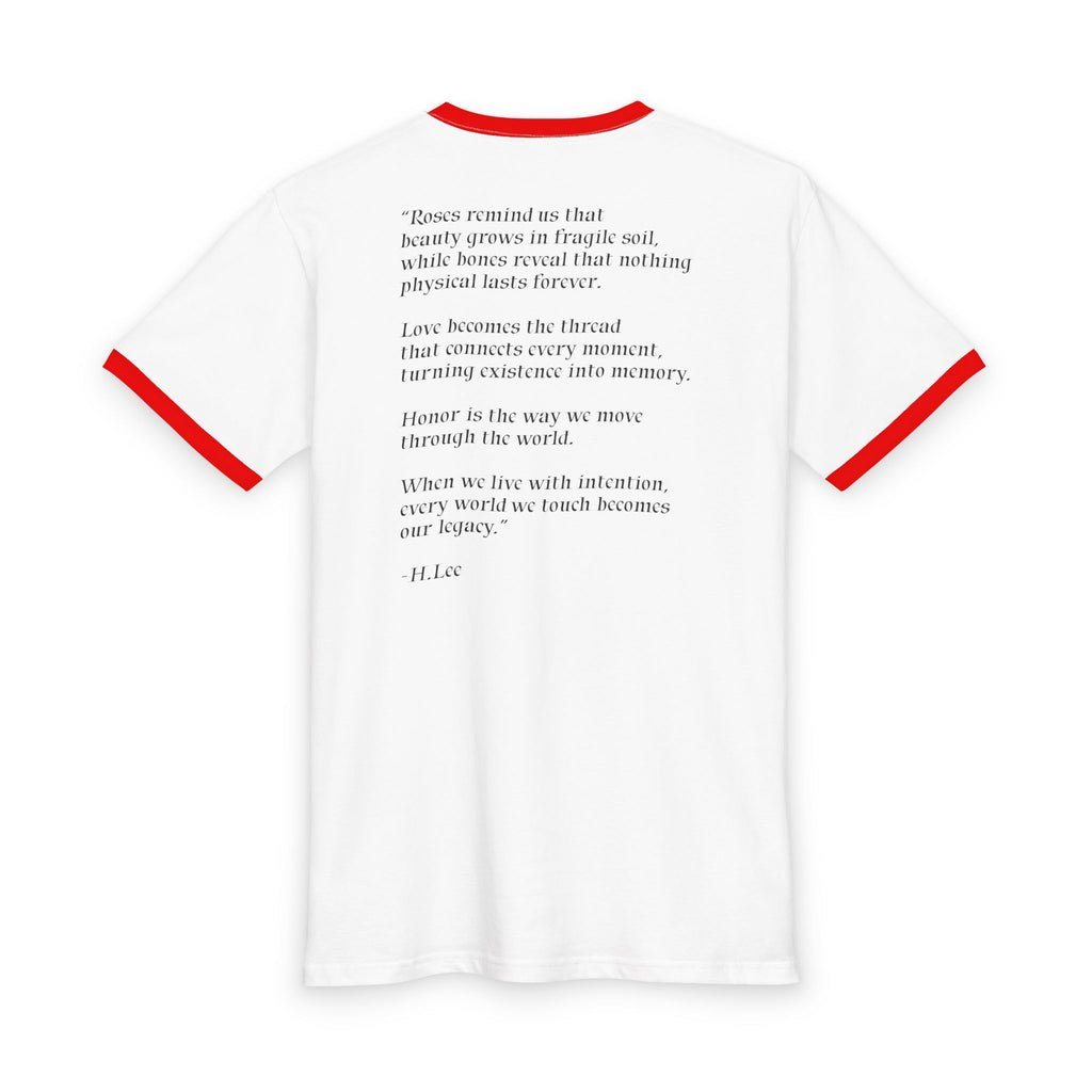 Skull & Rose - Mundo Amor Honor Ringer Tee
