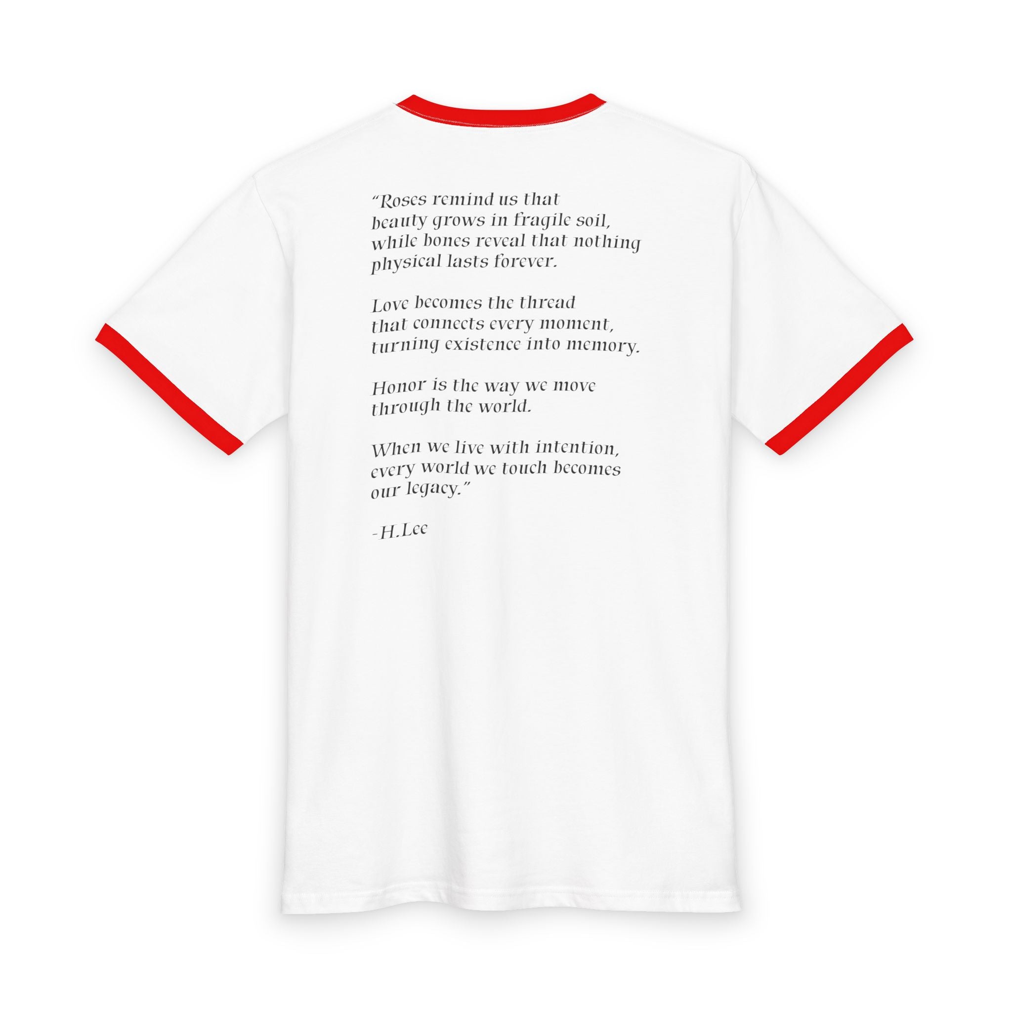 Skull & Rose - Mundo Amor Honor Ringer Tee