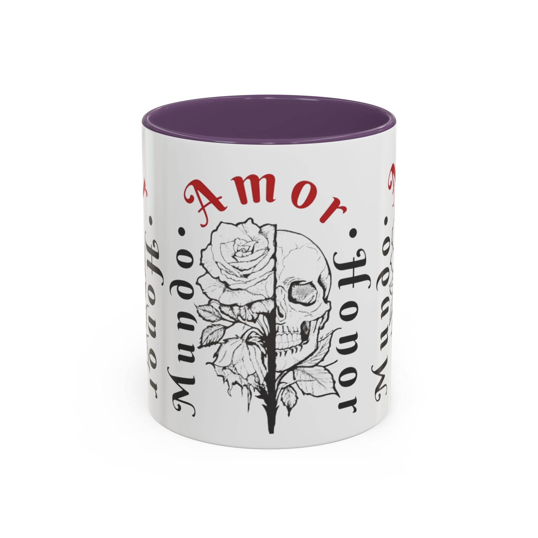 Amor y Honor Skull & Rose Accent Coffee Mug (11/15oz)