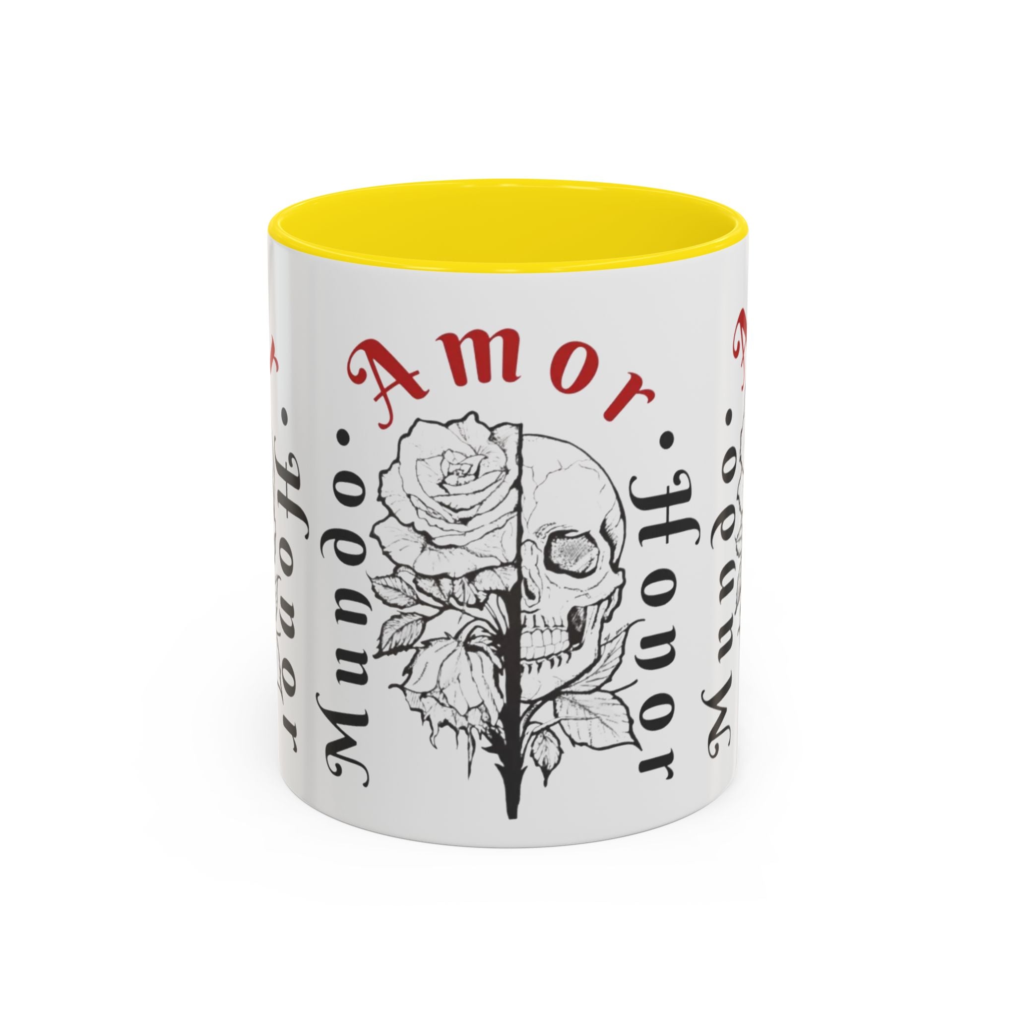 Amor y Honor Skull & Rose Accent Coffee Mug (11/15oz)